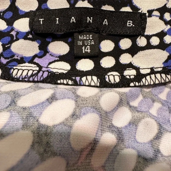 Tiana B. Blue and Purple Multi-Colored Graphic Midi Dress - Picture 7 of 8